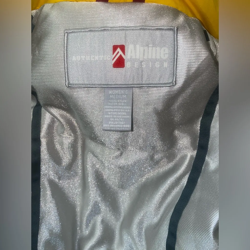 Alpine Design Yellow and Gray Ski Jacket Waterproof and Sporty Size Medium - Image 7