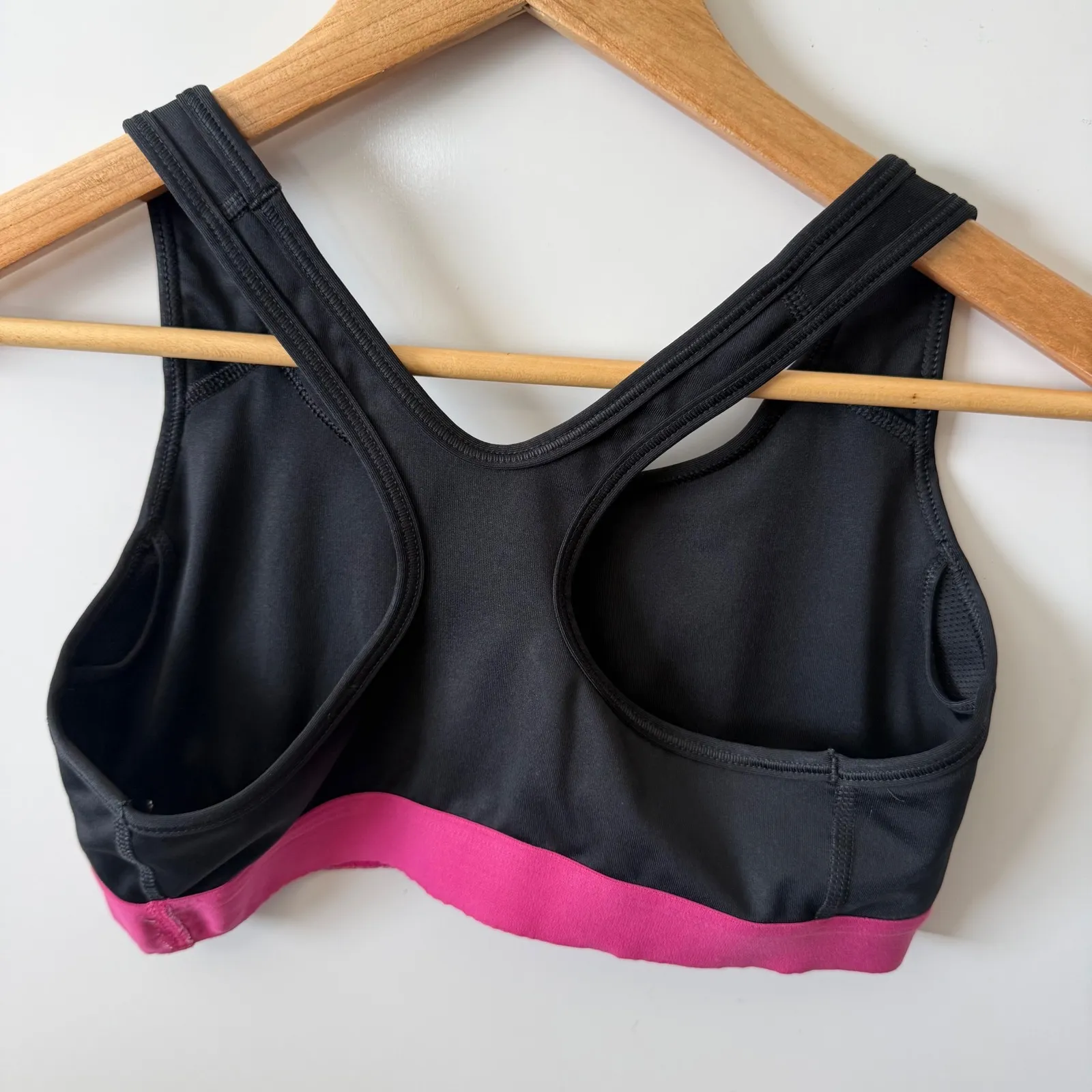 Nike Pro Dri-FIT Sports‎ Bra Black Pink Activewear Workout Medium M - Image 4