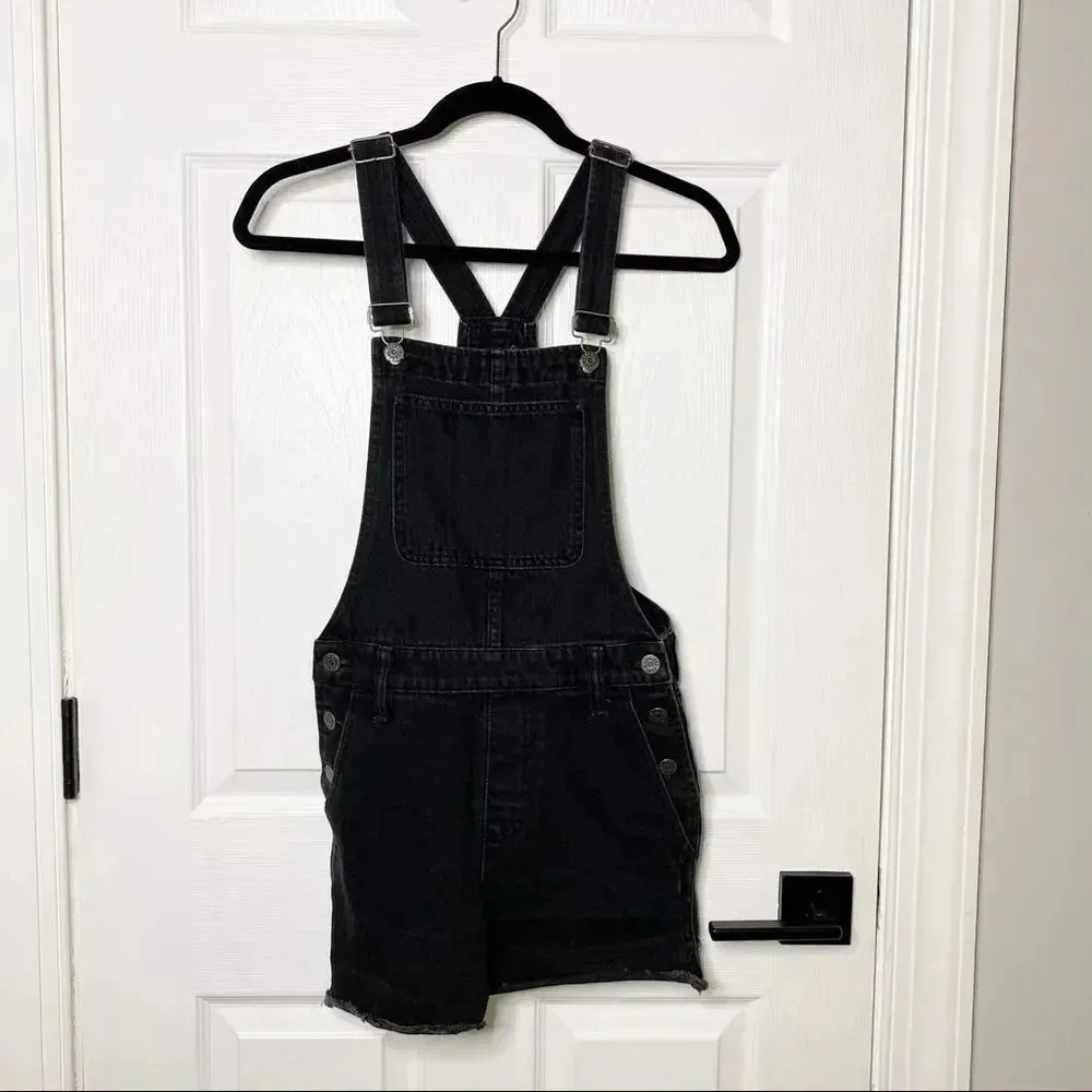 MADEWELL Adirondack Short Overalls in Washed Black‎ - Image 2