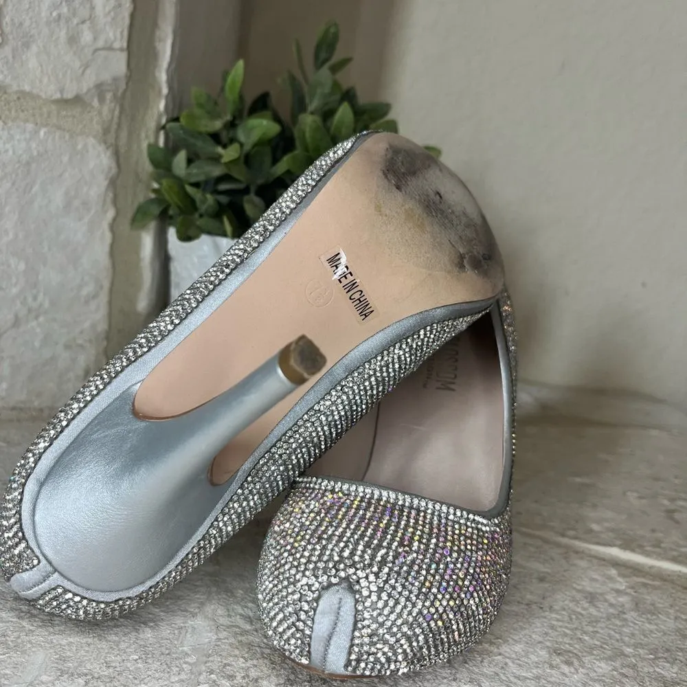 De Blossom collection Robin silver satin sparkling heels sz 7.5 - Image 7
