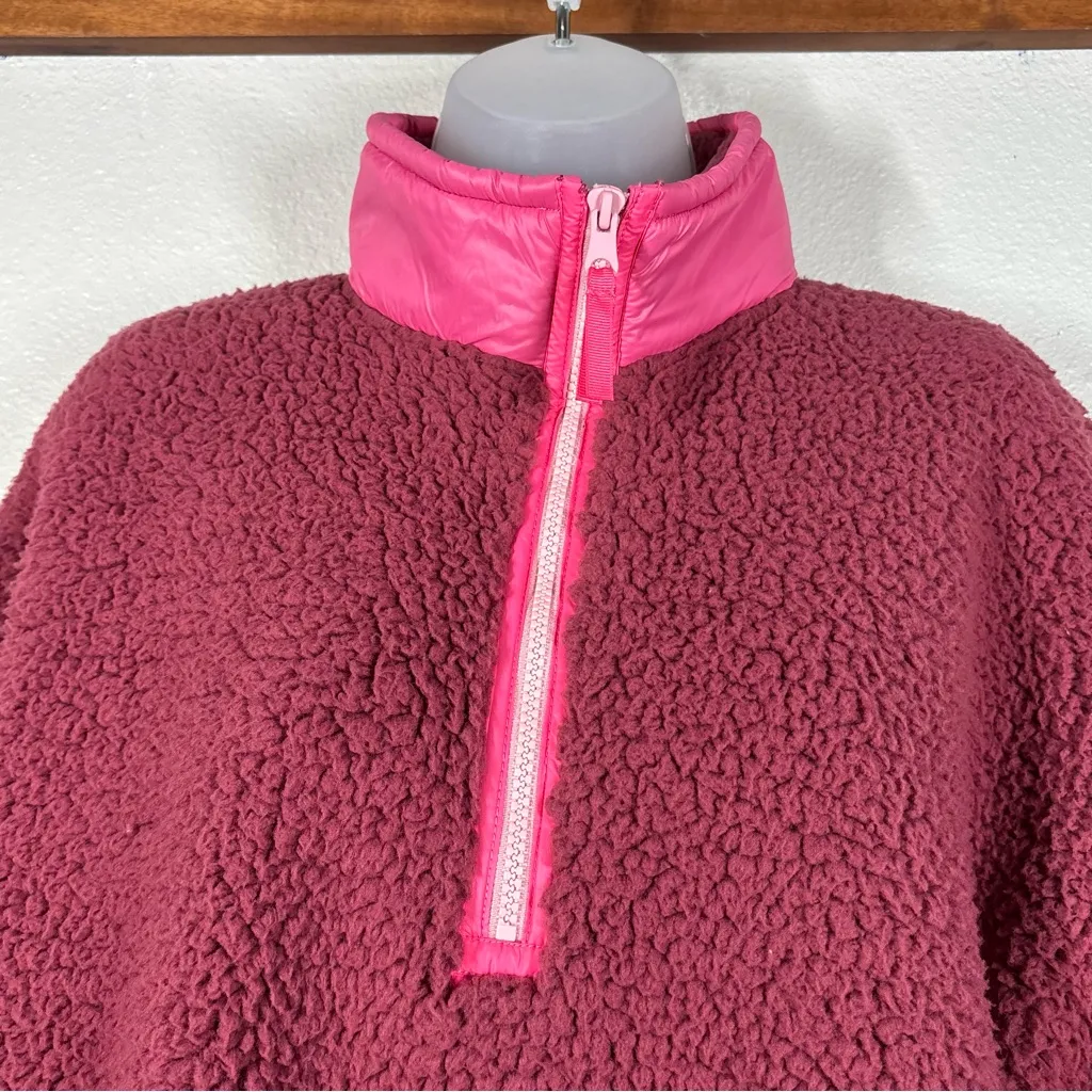 Aerie Pink Sherpa Pullover Size Large Valentines - Image 4