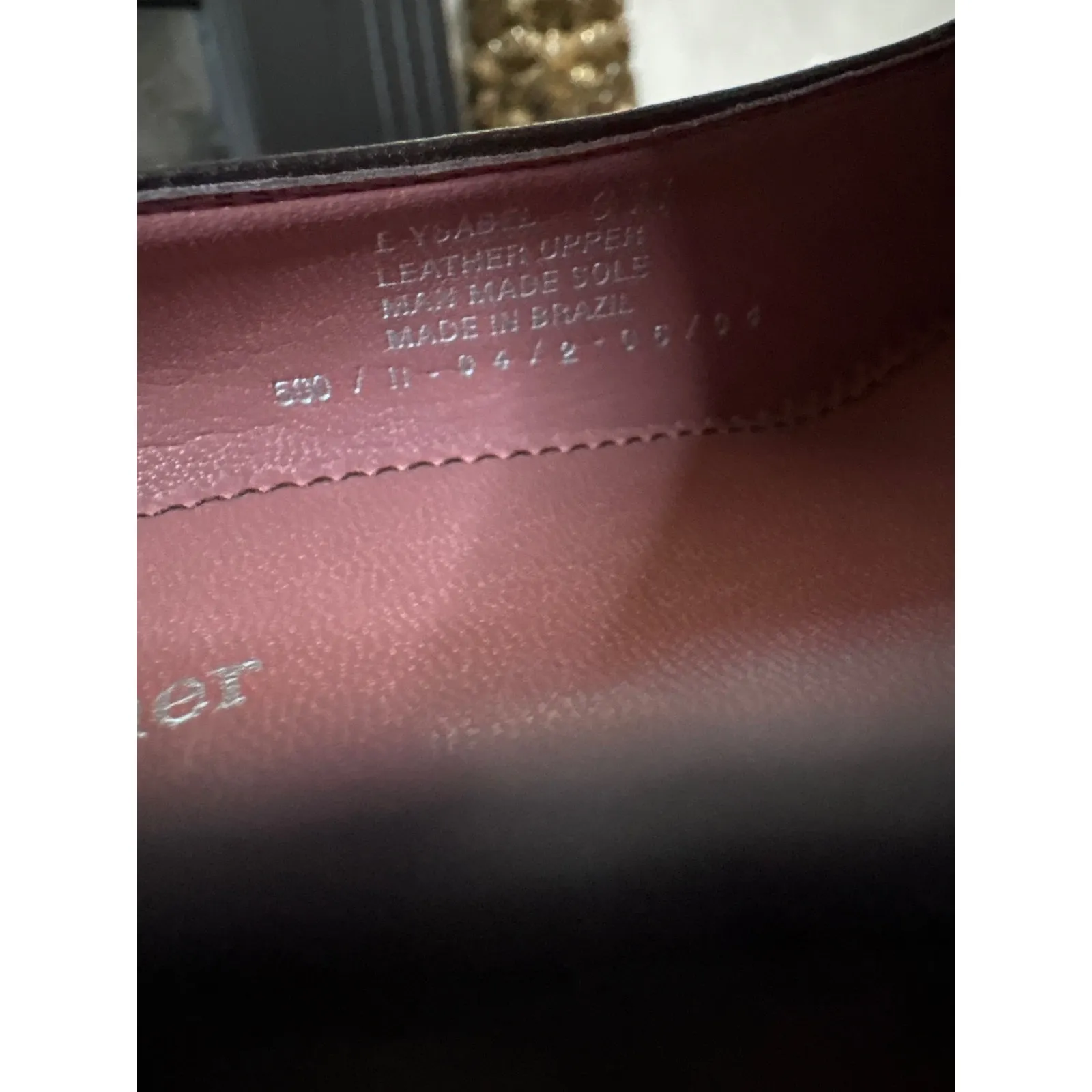 Etienne Aigner Women Dark Brown Leather Square Toe Fringe Block Heel Pumps Sz6 - Image 8