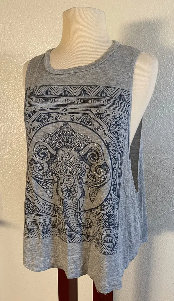Ganesha Tank Top Gray - Image 2