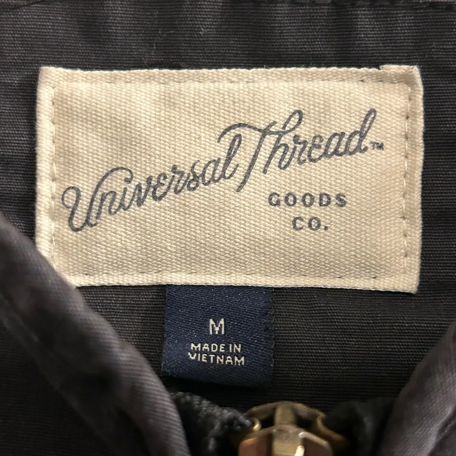 Universal Thread Quilted Jacket Women Medium Black Collared Zipper Cotton Blend - Image 5