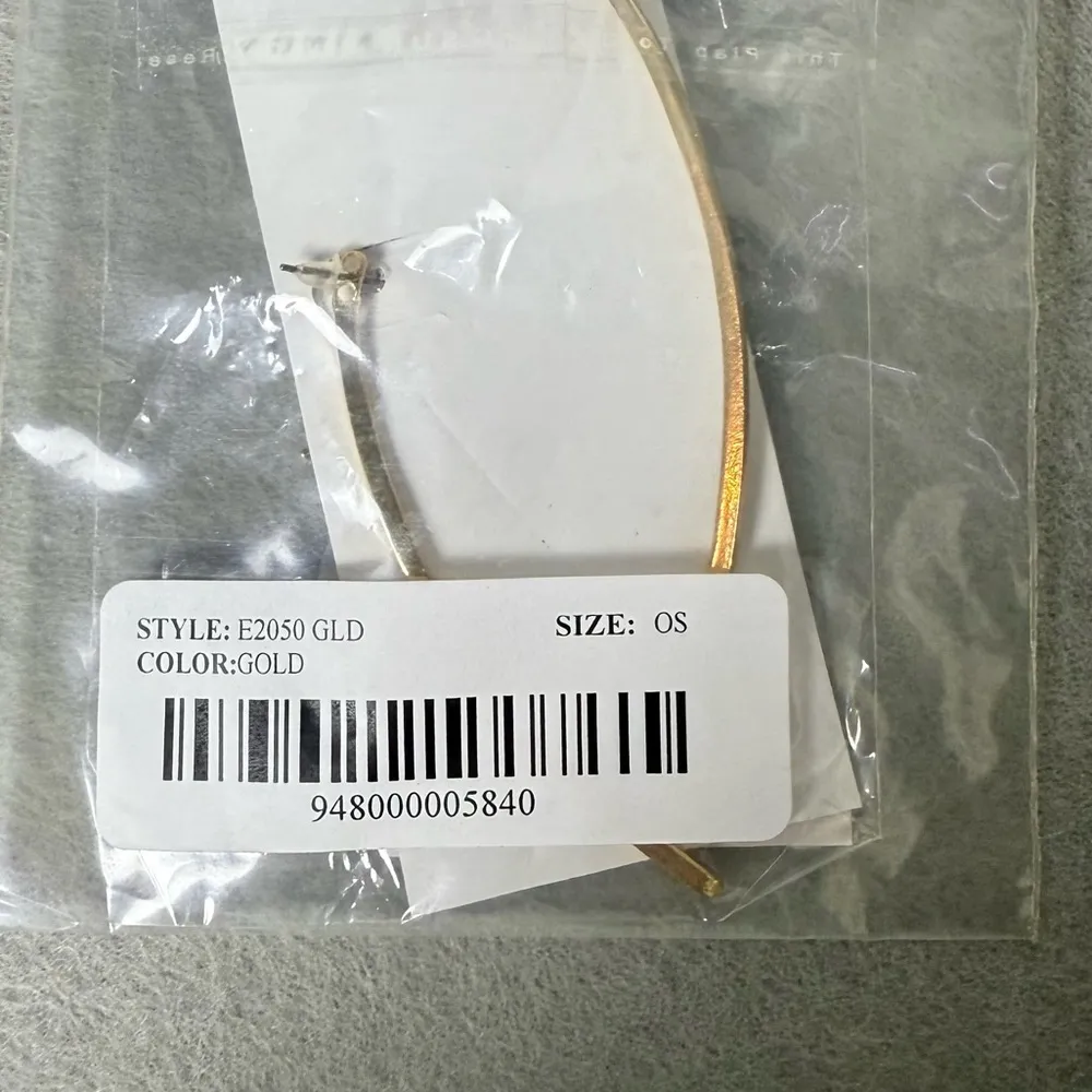 Bansri Anthropologie Women’s Gold Rhinestone Cuff Earrings NWT - Image 6