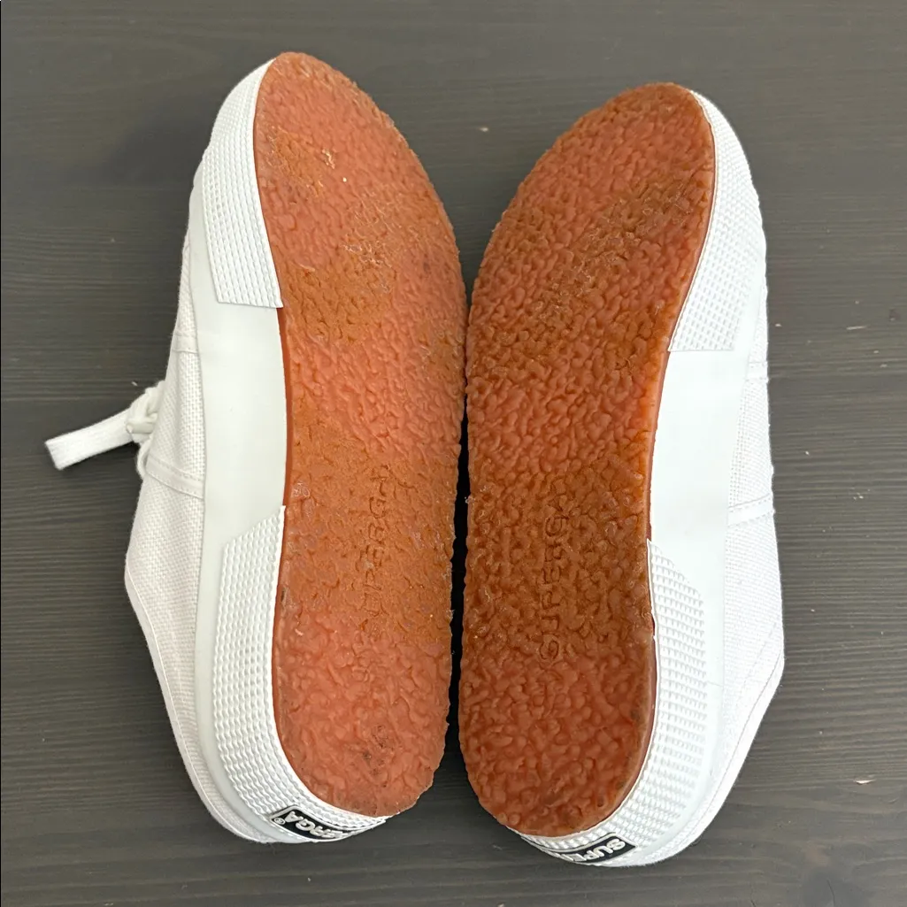 Superga canvas mule sneakers Backless Slip on lace up white EU 37.5/7 - Image 9