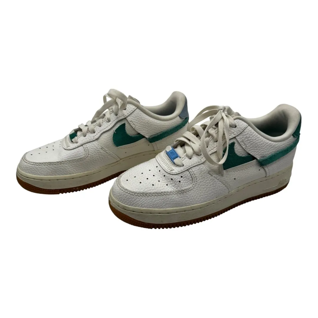 Nike Shoes Women 8.5 Sail Mystic Green Leather Air Force‎ 1 Vandalized Sneakers - Image 3