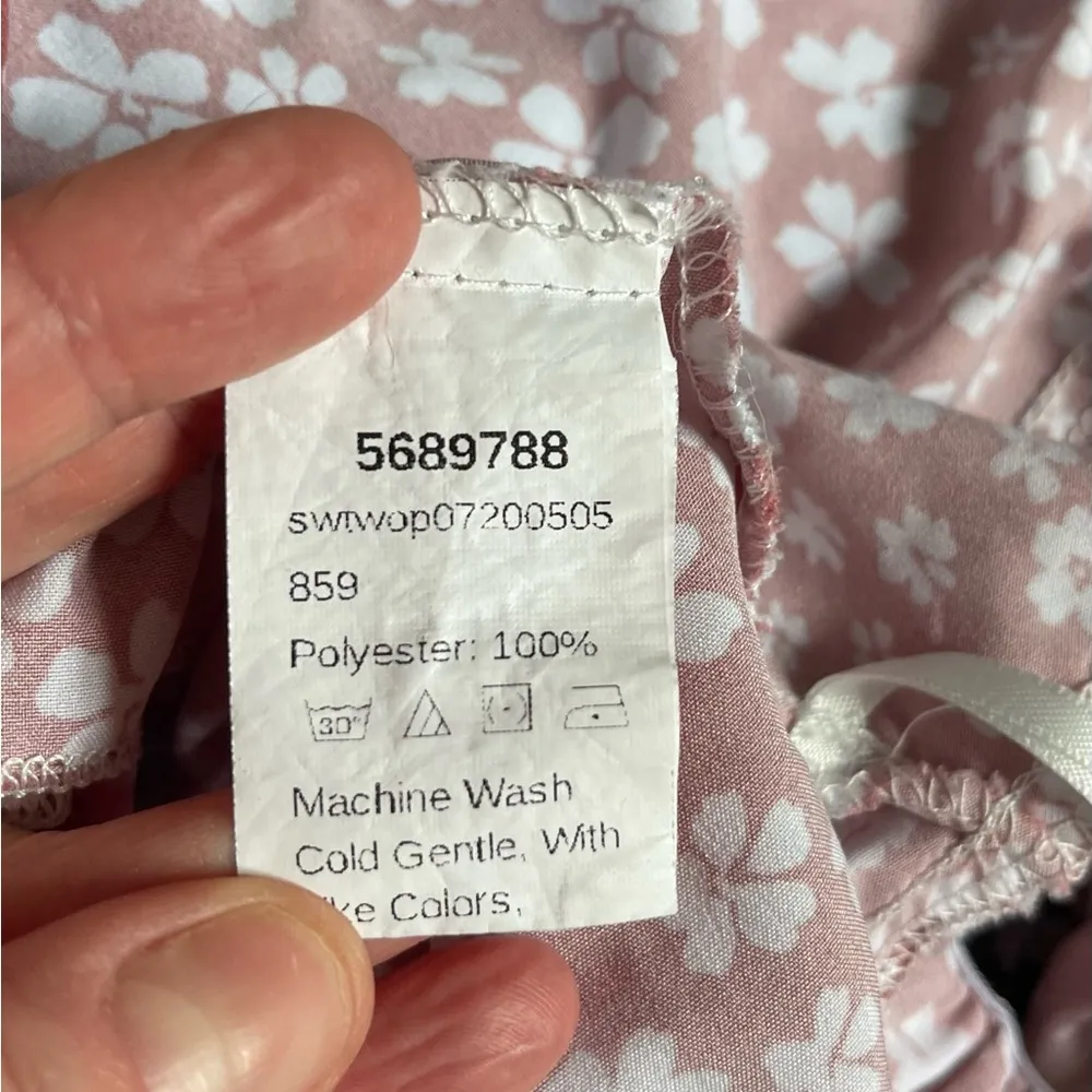 Shein tie front crop top pink and white Size S - Image 4