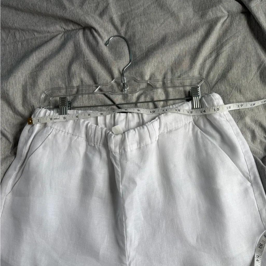 Quince 100% European Linen Pants White Medium Beach Coastal Vacation Athleisure - Image 9
