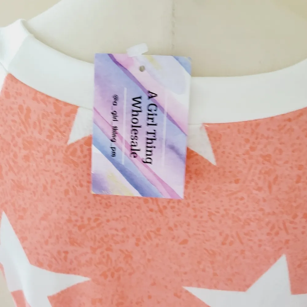 Oddy coral star print peplum top size medium - Image 7