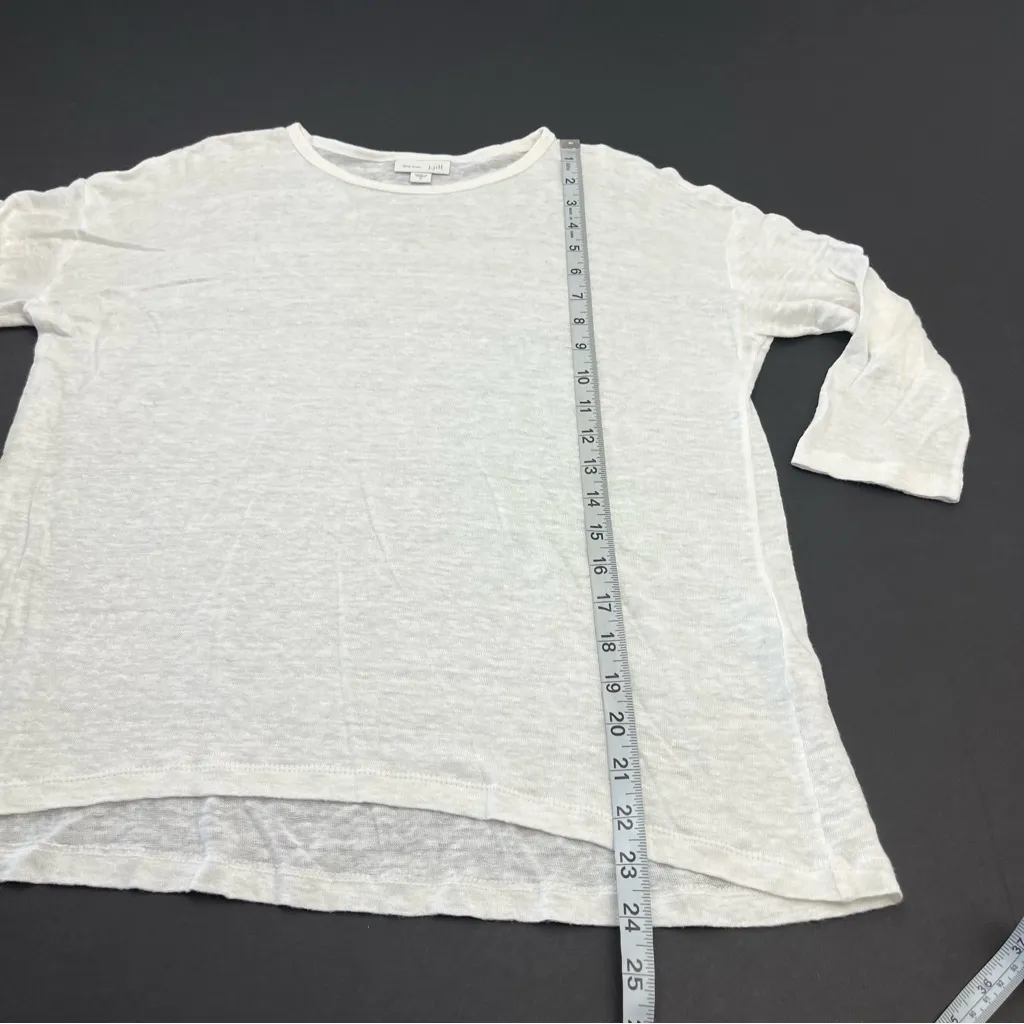 J. Jill Love Linen 100% Linen Popover‎ Shirt 3/4 Sleeve Womens Small White *FLAW - Image 9