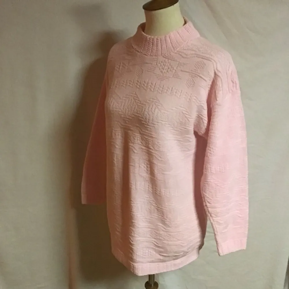 Vintage 90s pink oversized sweater Size 18 - Image 7