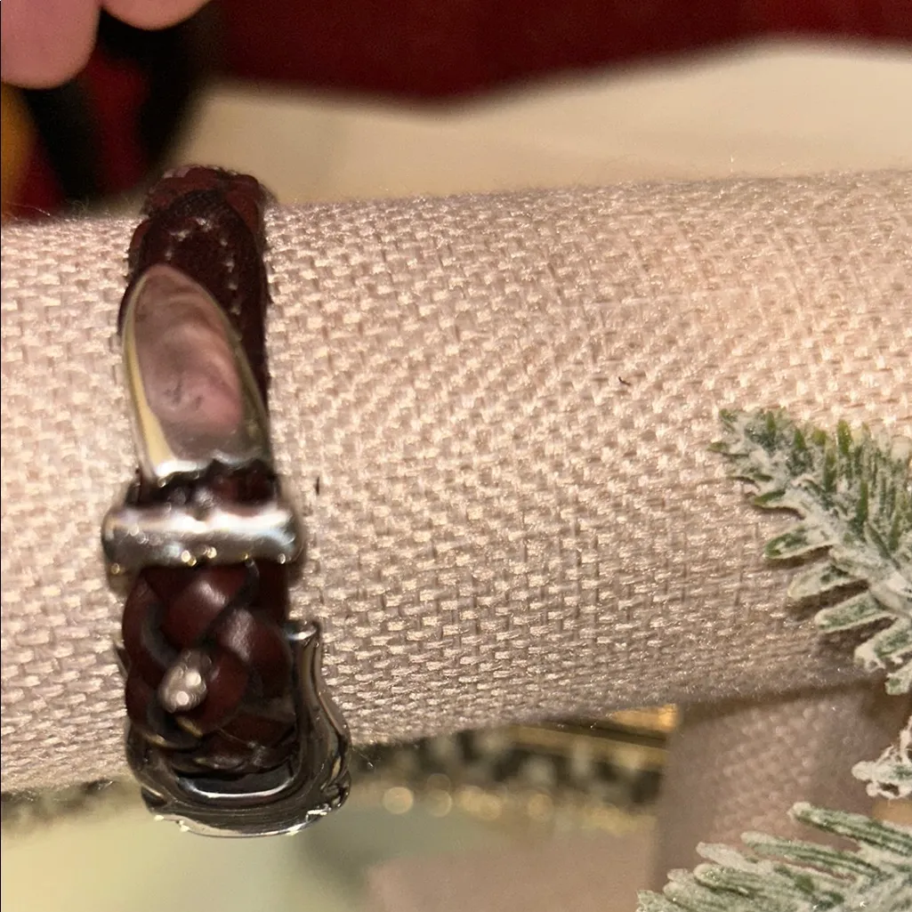 Brighton Brown and Silver Heart Bracelet all Leather - Image 6