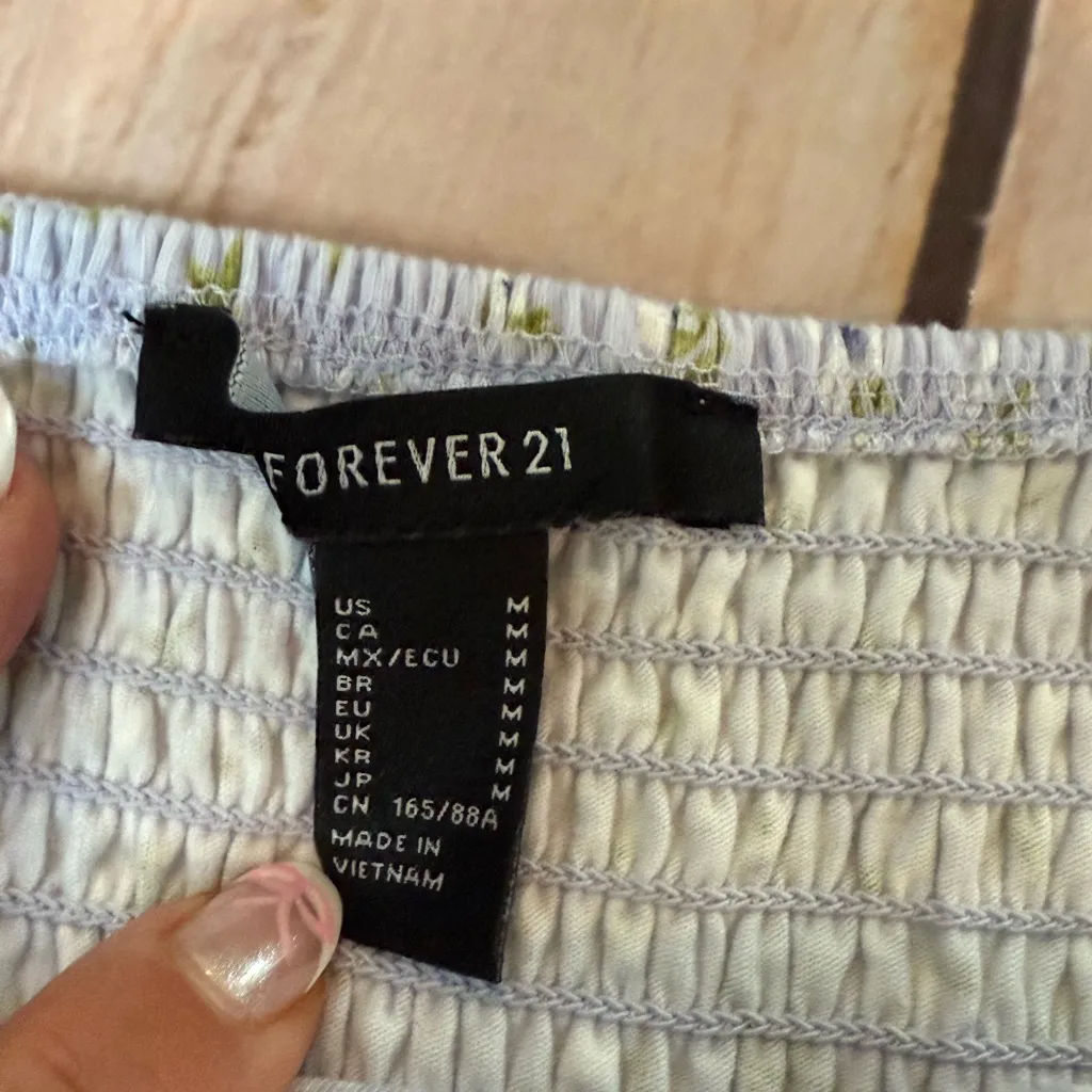 Forever 21 Floral Baby Doll Tank Top Woman’s Size Medium Fairy Boho Festival - Image 4