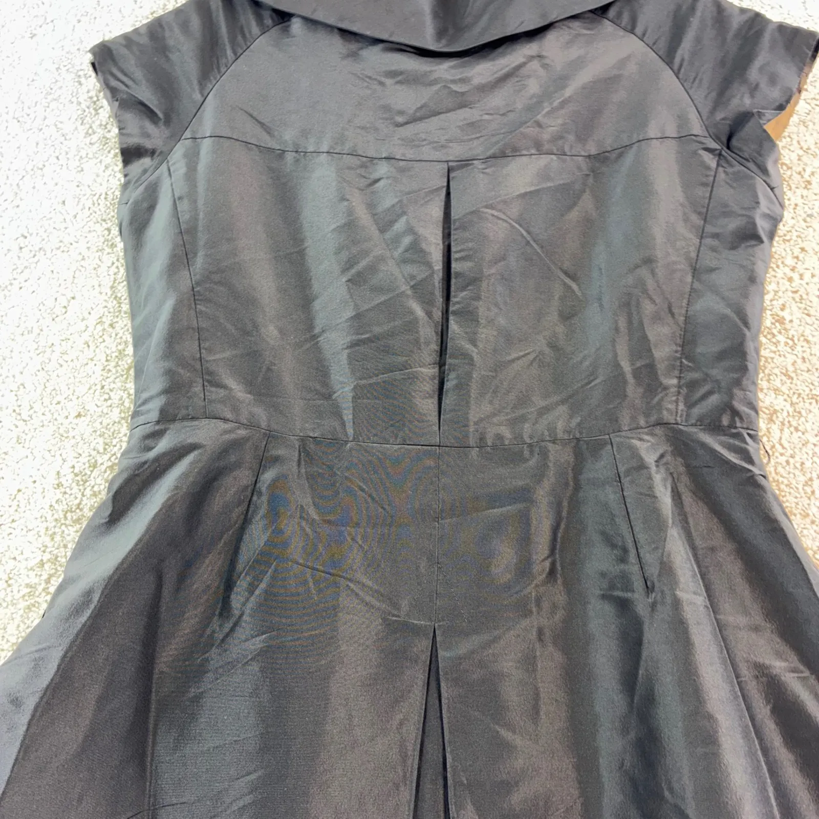 Ricki Freeman for Teri John Womens 10 Black Silk Button Front Fit Flare Dress - Image 6