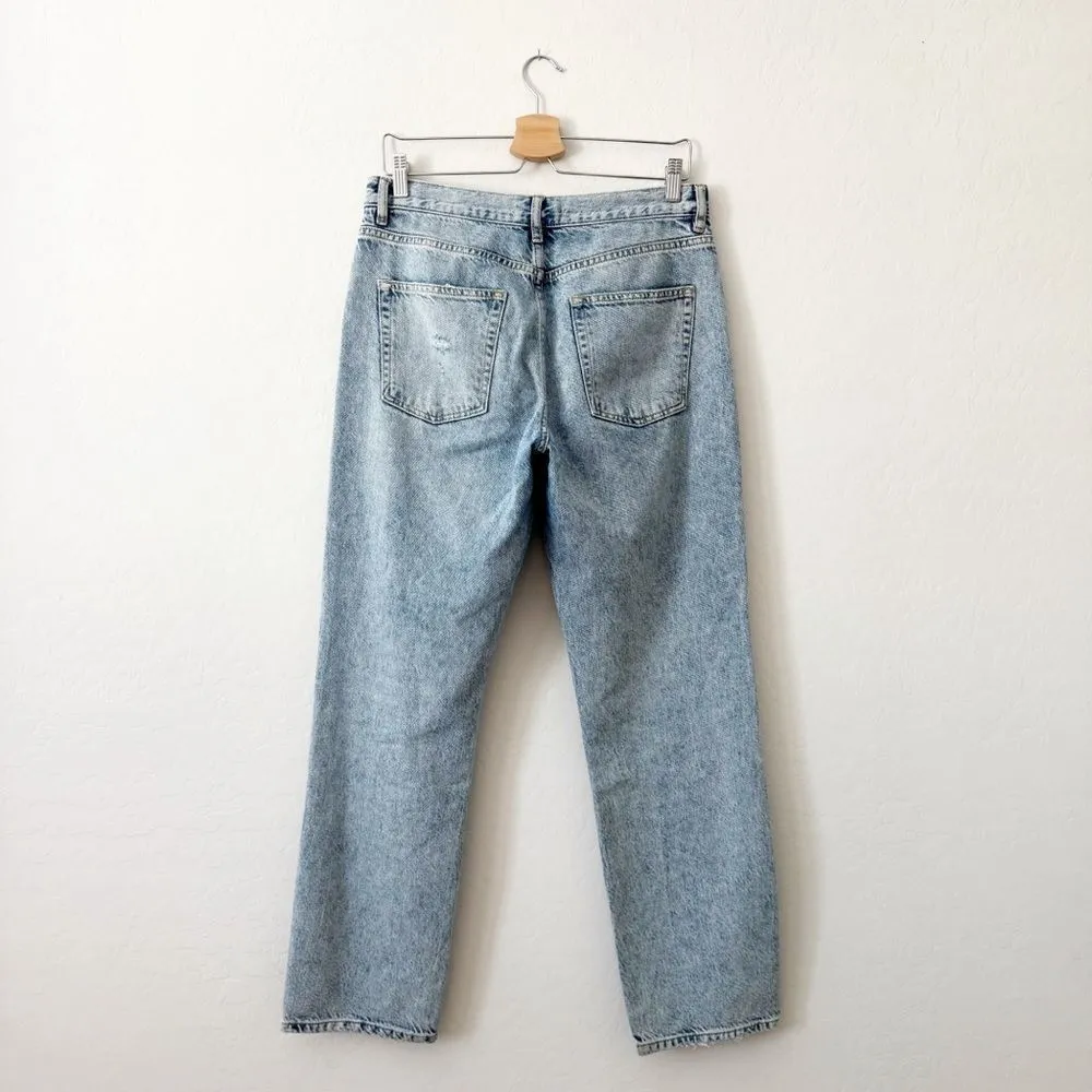 Free People Bren Light Wash Distressed High-Rise Denim Boyfriend Jeans Size 28 - Image 4