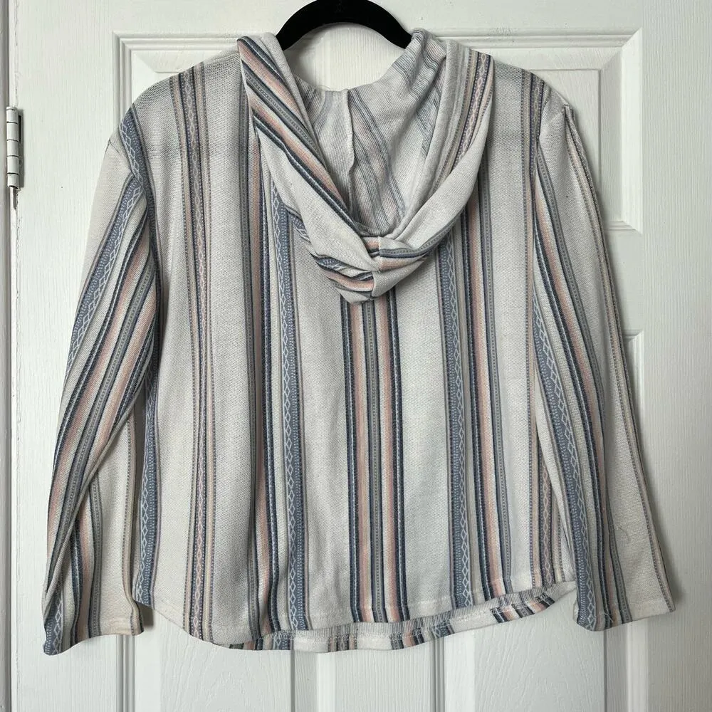 Wallflower Hooded Thin Striped Sweater - Size L - Image 6