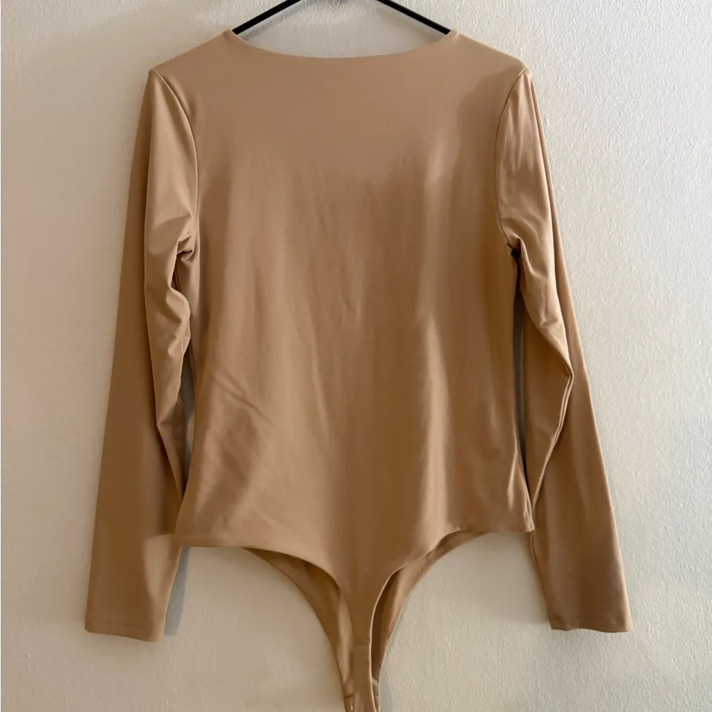 Nuuds Scoop Neck Bodysuit Tan Size L - Image 5