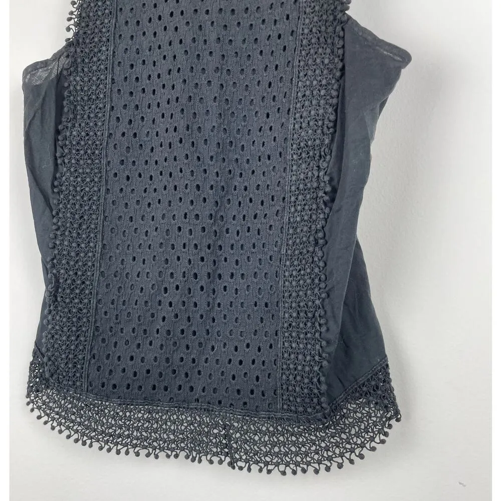 Who What Wear black thick strap eyelet tank top - size XS - Image 2