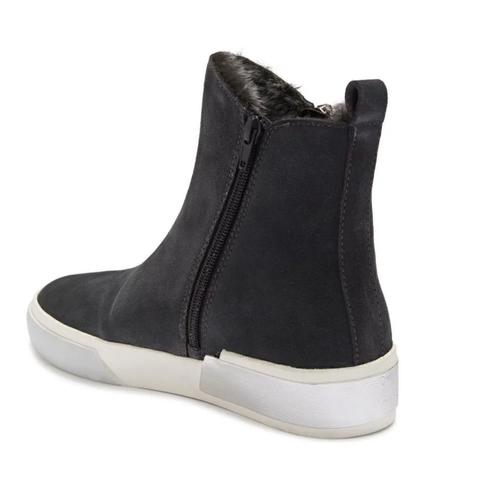 DOLCE VITA‎ Faux Shearling Sneaker Wedge Bootie, Black Leather, Size 8 1/2, NWT - Image 7