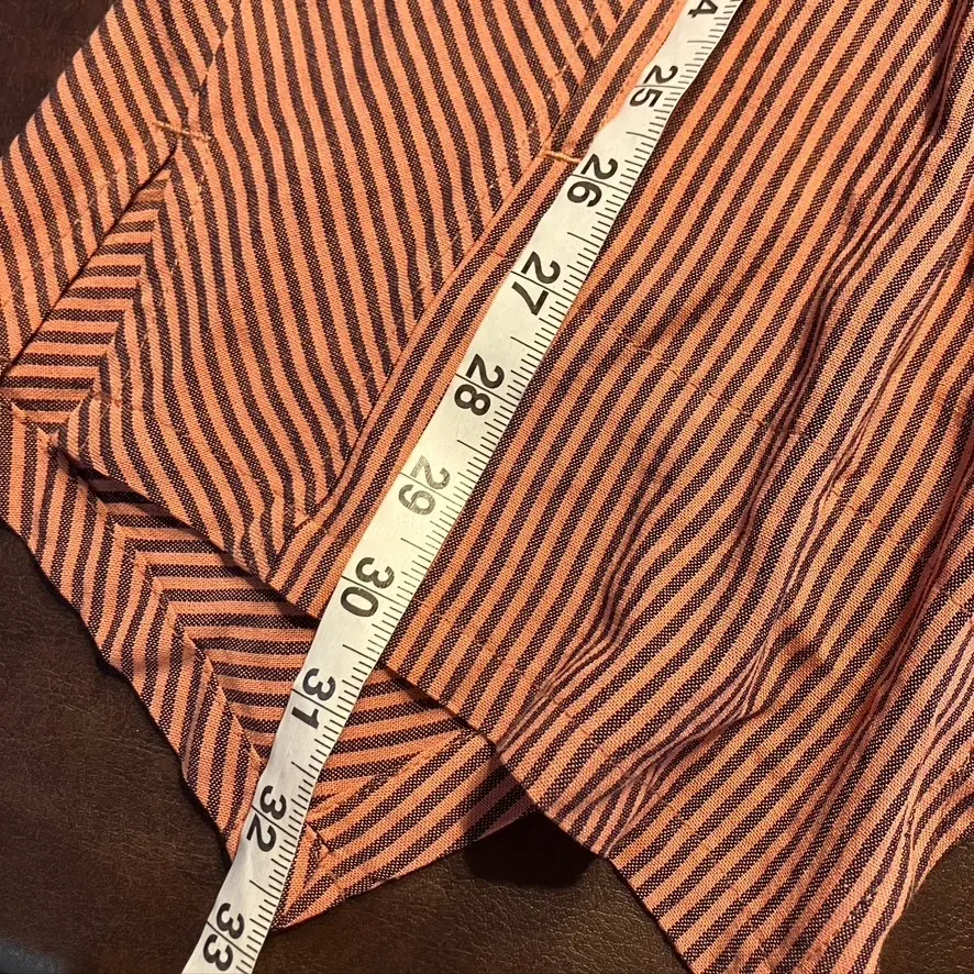 Soft Surroundings Sasha Shirt Navy Coral Stripe Button Up Viscose Women's Small - Image 13