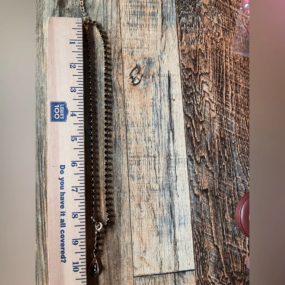 Swarovski Black Crystal Teardrop Pendant Gold-Tone Necklace - Image 8