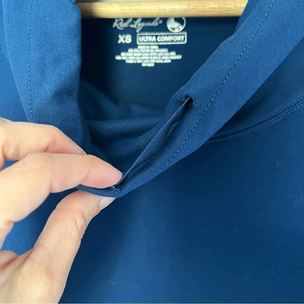 Reel Legends funnel neck long sleeve shirt size xs dusty dark blue - Image 9