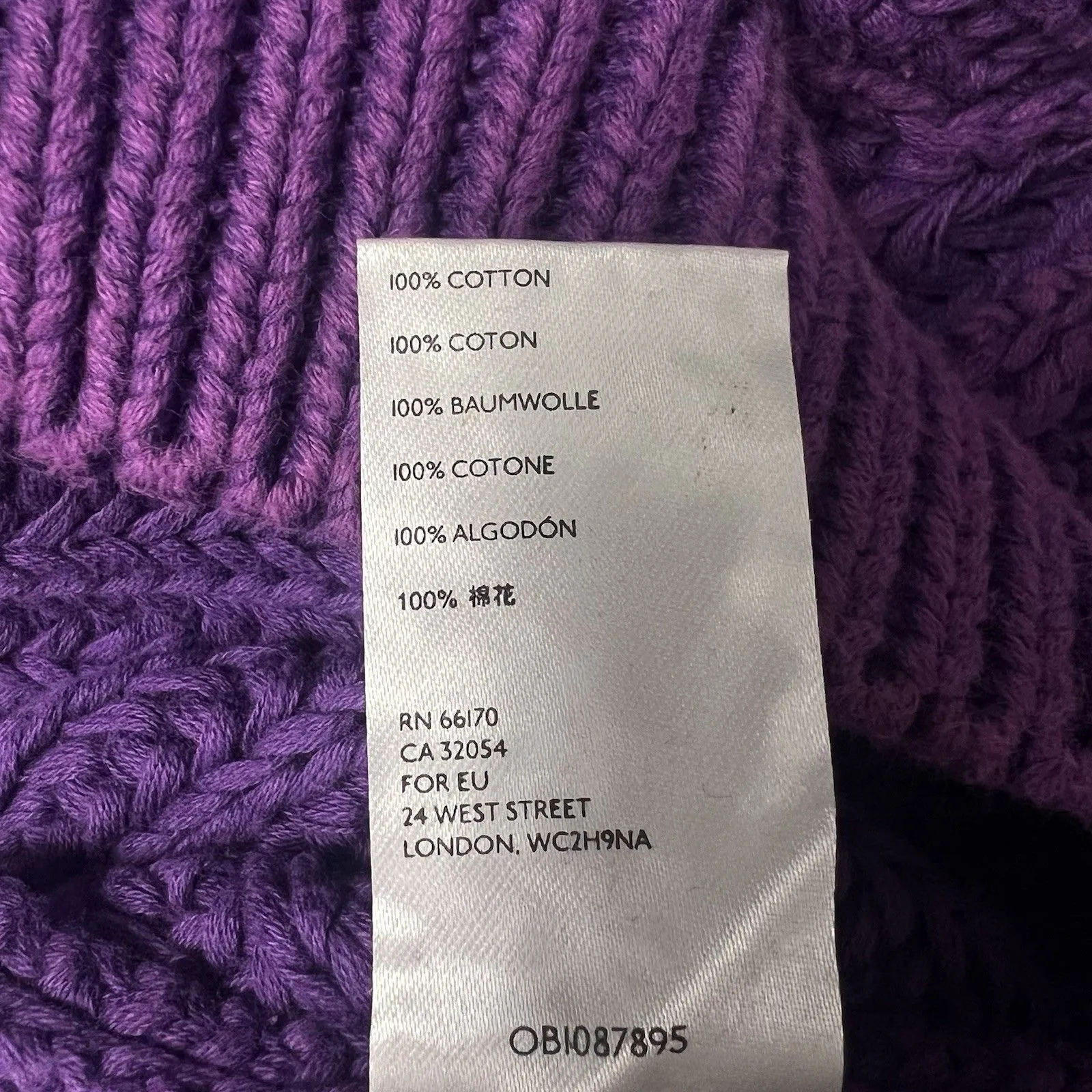 Free People Sweetheart Sweater Glowing Orchid Purple Chunky Knit High Neck Sz S - Image 14