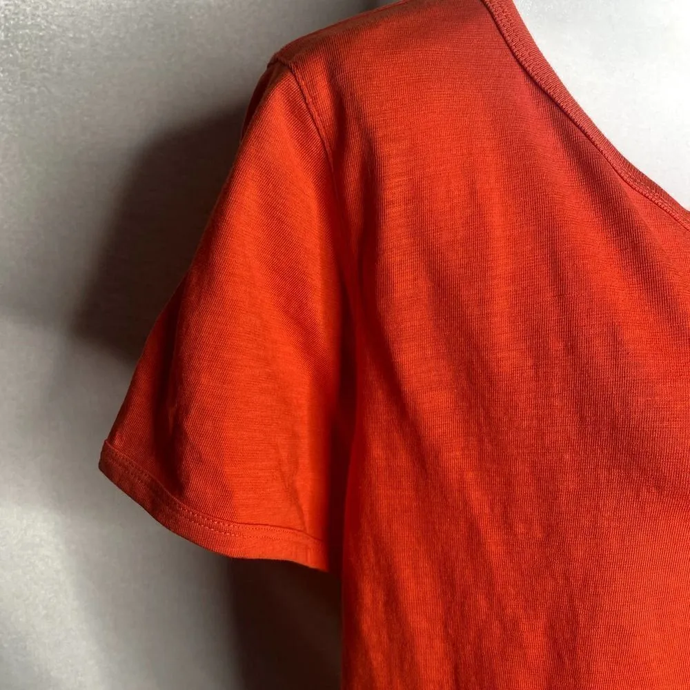 J. Crew '90s Cropped Organic Slub Cotton T-Shirt Top Pullover Orange Size XXL - Image 4