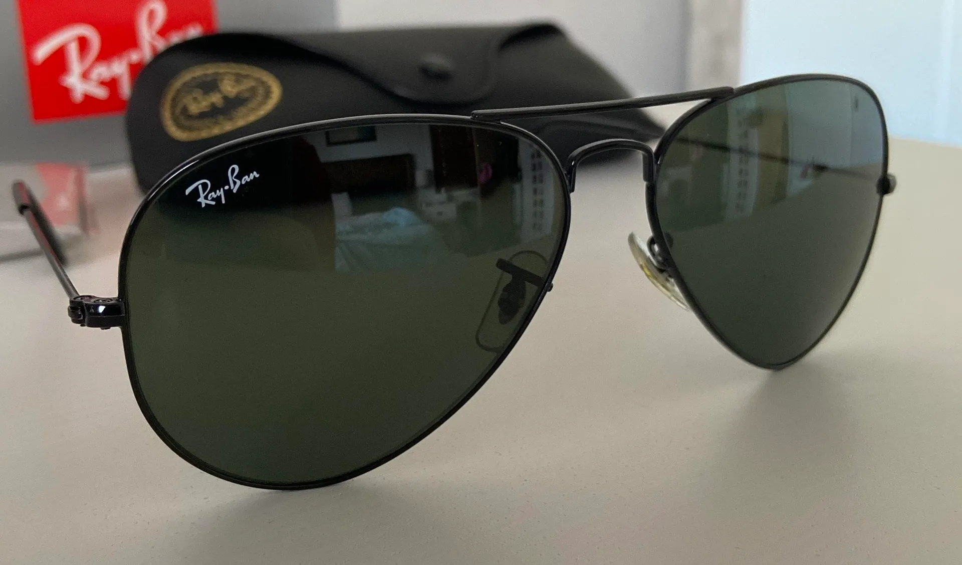 Ray-Ban Black Aviator Ray Bans - Image 3