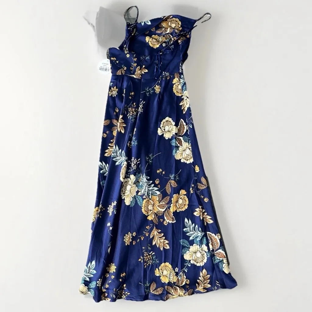Petal & Pup Alejandra Cowl Neck Midi Dress Blue Floral Size 4‎ NWT - Image 8