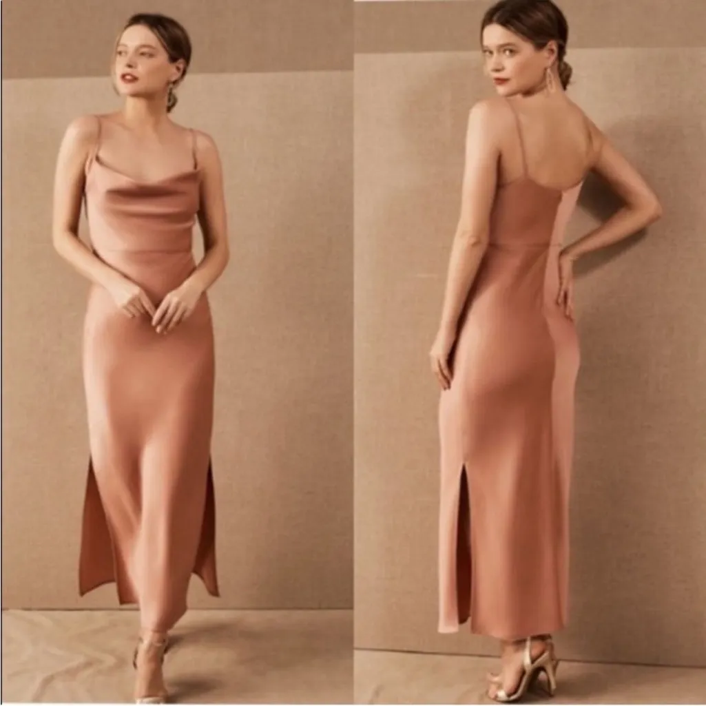 BHLDN Cali Satin Charmeuse Midi Dress
'DESERT ROSE' Women's size 0 wedding event - Image 2
