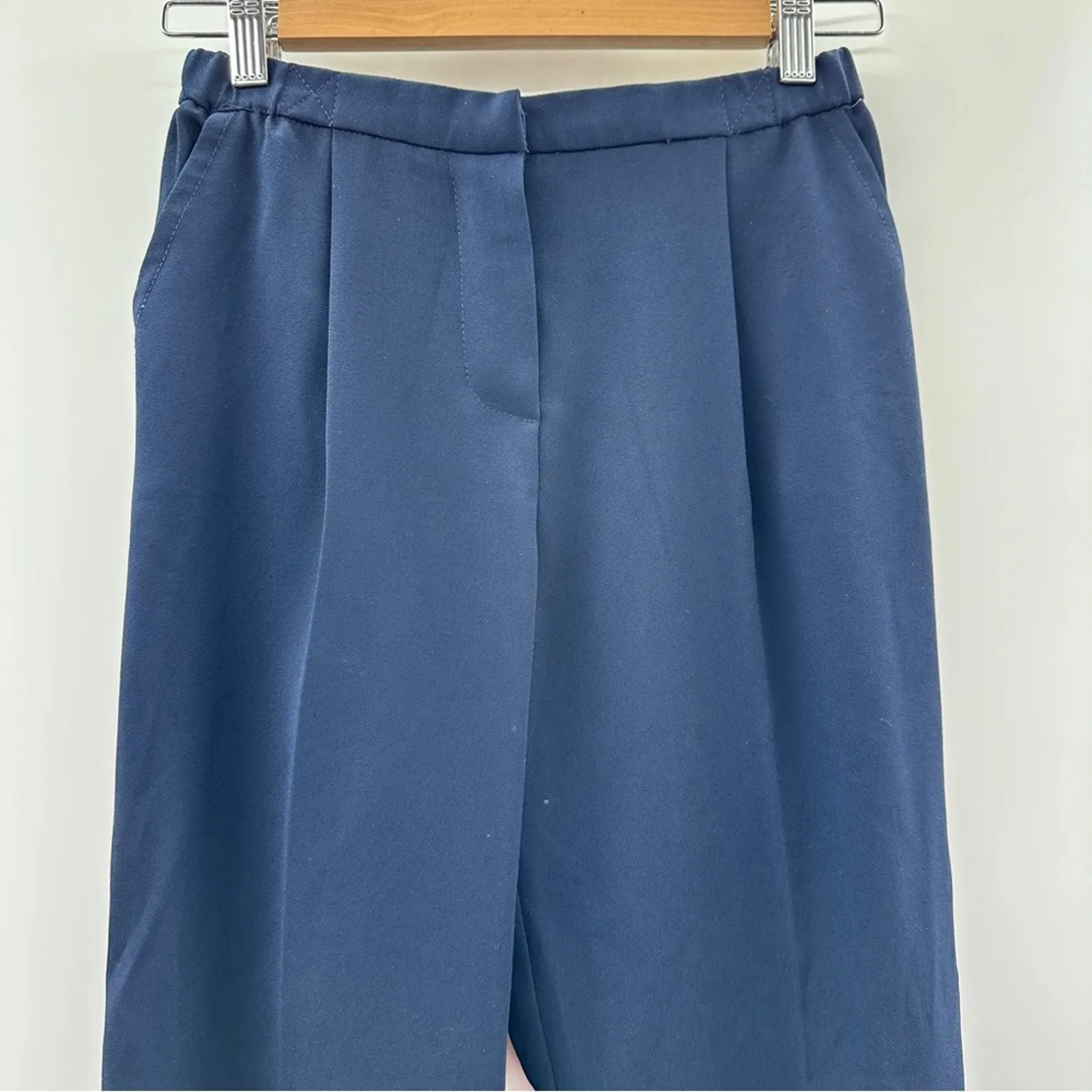 Trina Turk Navy Blue High Rise Skinny Leg Full Length Dress‎ Pants Size 2 - Image 2