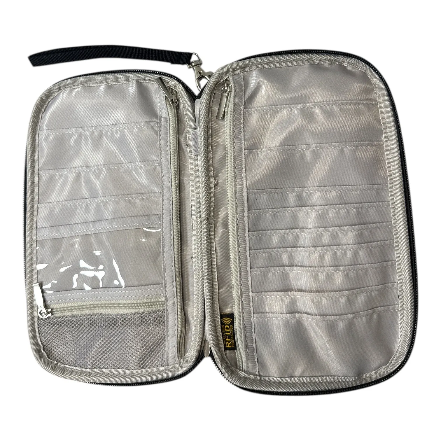 Purple Canvas Passport Travel Wallet RFID Blocking Organizer - Image 3