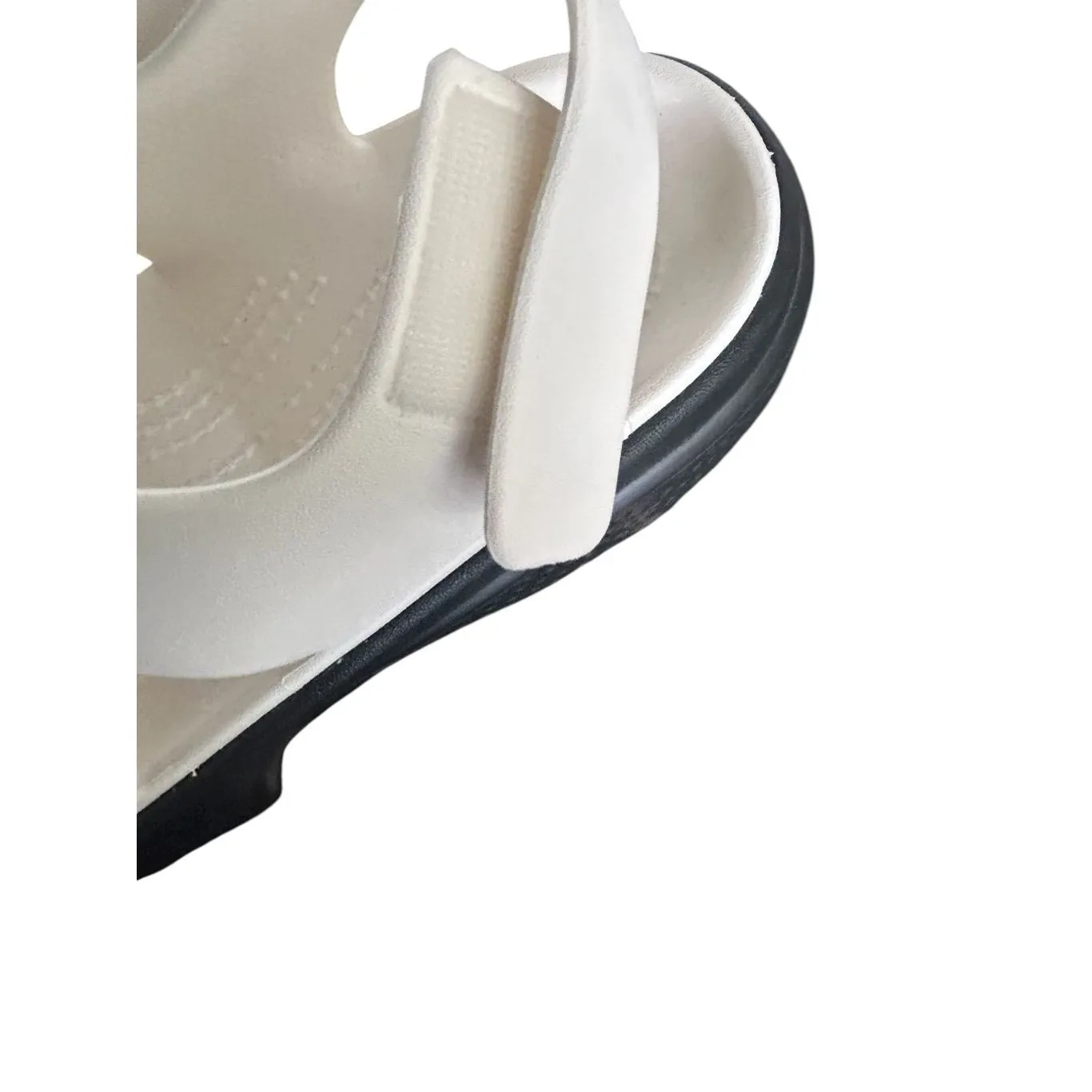 NWOB Croc Stomp Platform Fisherman Sandals Chalk White/Black Men8 Women 10 - Image 10