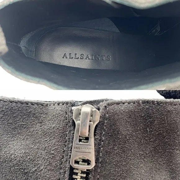 NWT AllSaints Jason Boot Charcoal Gray Suede Buckle Ankle Bootie Women’s Size 9 - Image 14