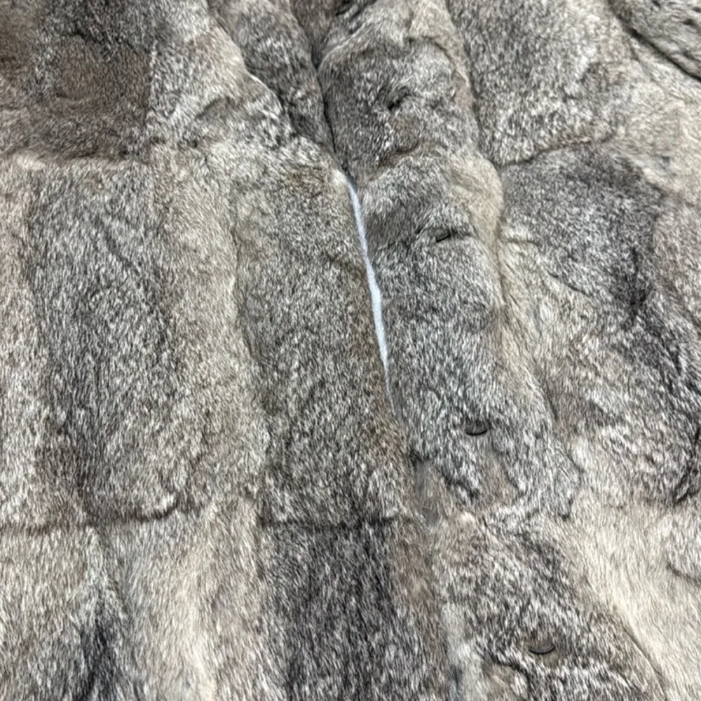 Opera Rabbit Fur Winter Coat Size Medium Gray - Image 4