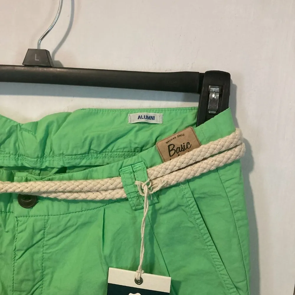 Franklin Marshall women's size 29 slim fit rope belted LILY alumni cropped pants Green - Image 4