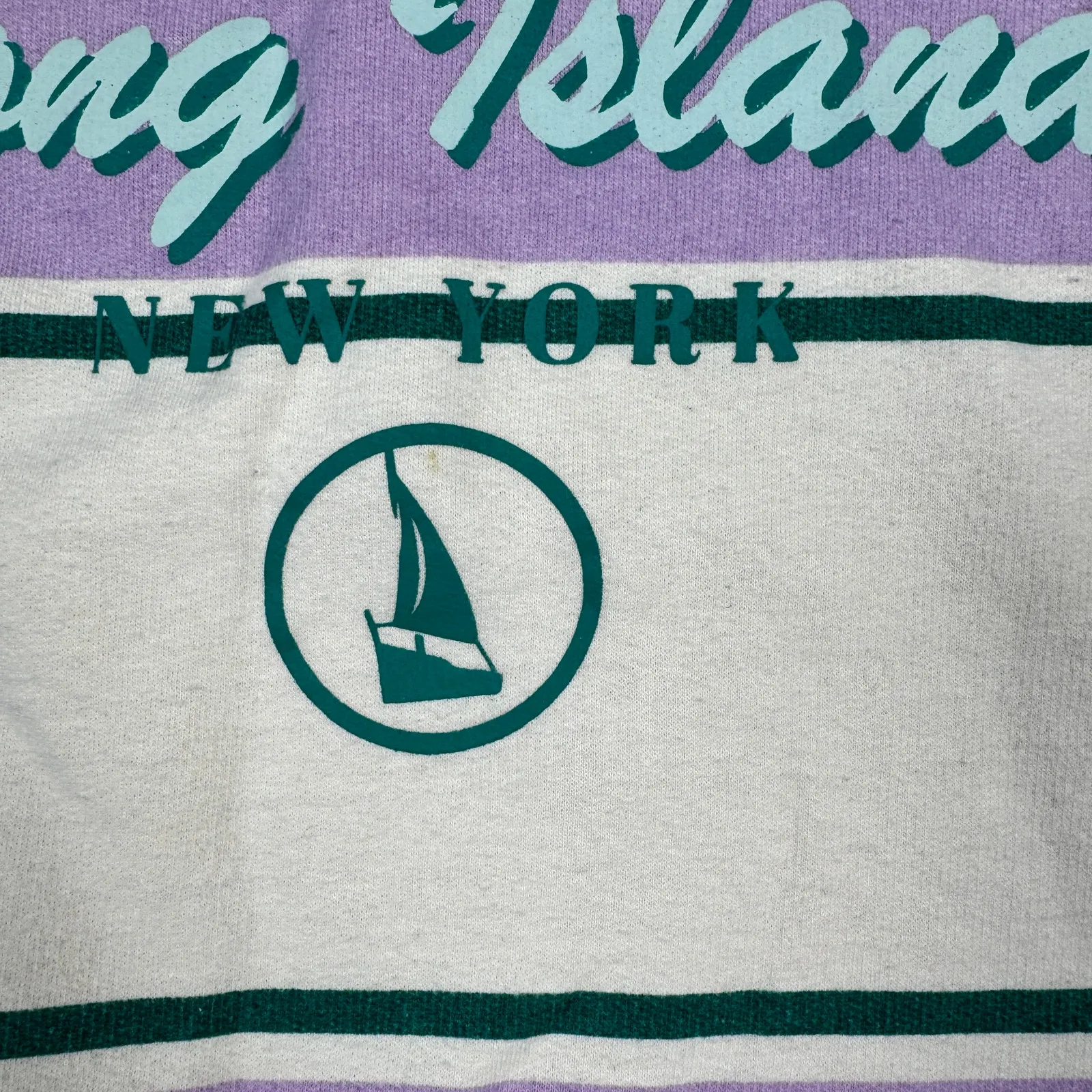 Public Library Cropped Hoodie XS The Hamptons Long‎ Island Striped Purple White - Image 3