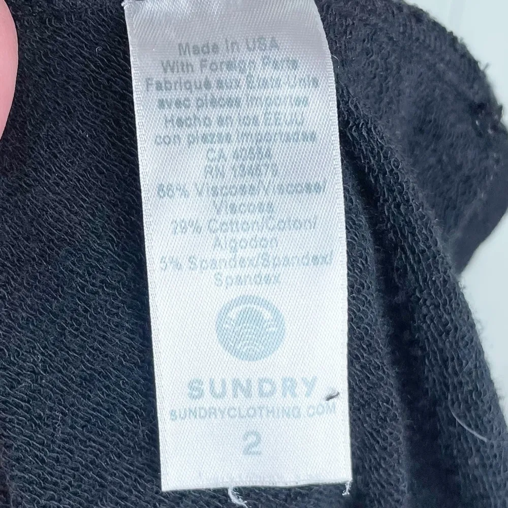 Sundry Women's Ruched Blouson Dress in Black Gold Thread Detail Size 2 Medium - Image 12