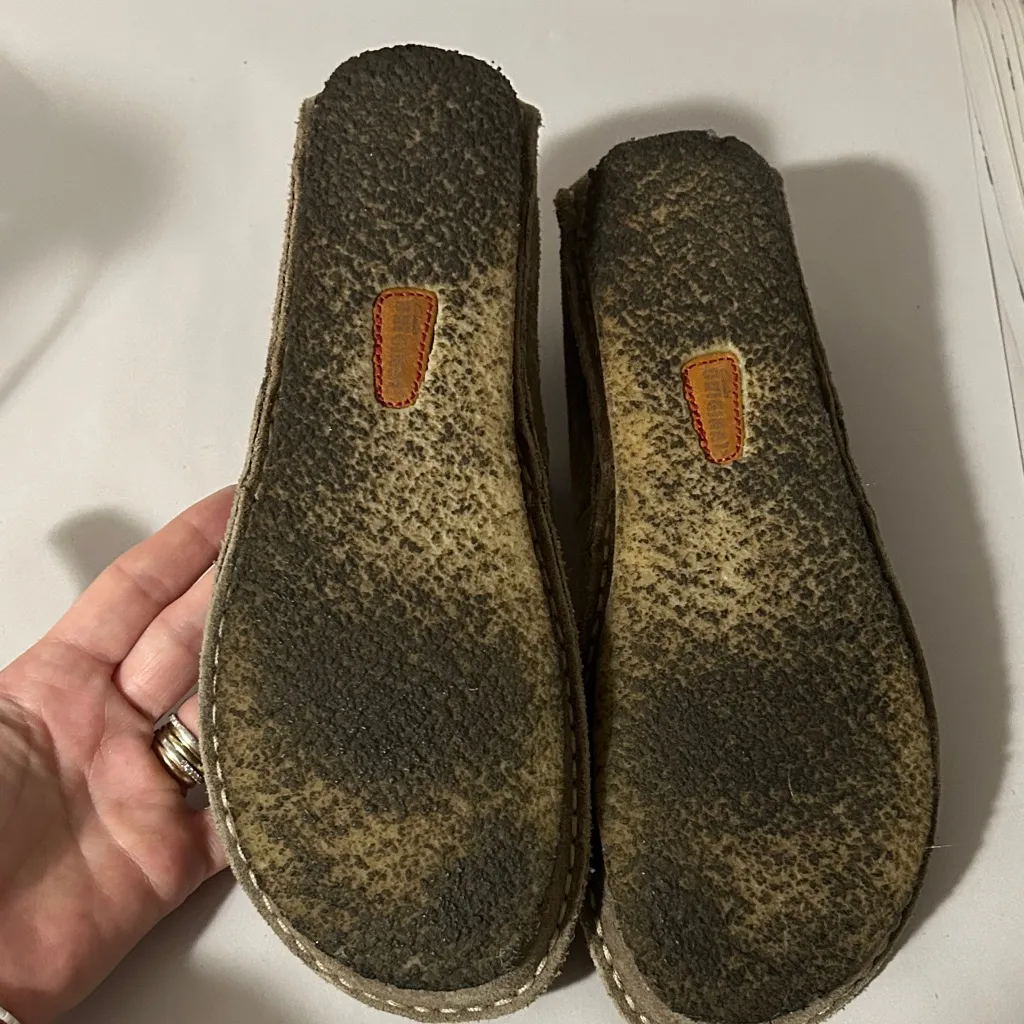 Clarks Brown Suede Flats with Buckle - Image 8