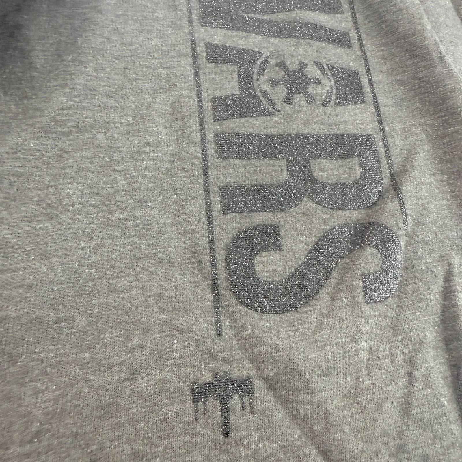 Disney Parks Star Wars Hoodie XL Gray Glitter Logo Long Sleeve Pullover - Image 3