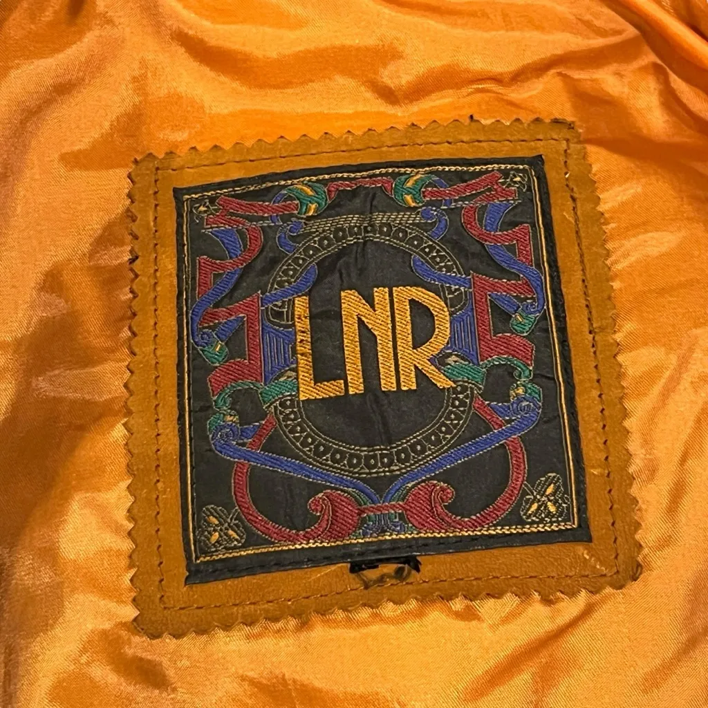 VTG LNR La Nouvelle Renaissance Genuine Leather Jacket Whipstitch Size Large? Brown - Image 9