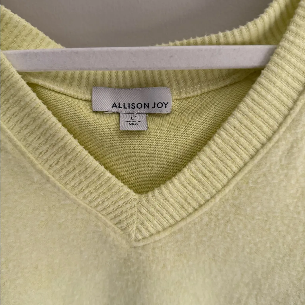 Allison Joy V-Neck Sweater in Soft Yellow - Image 2