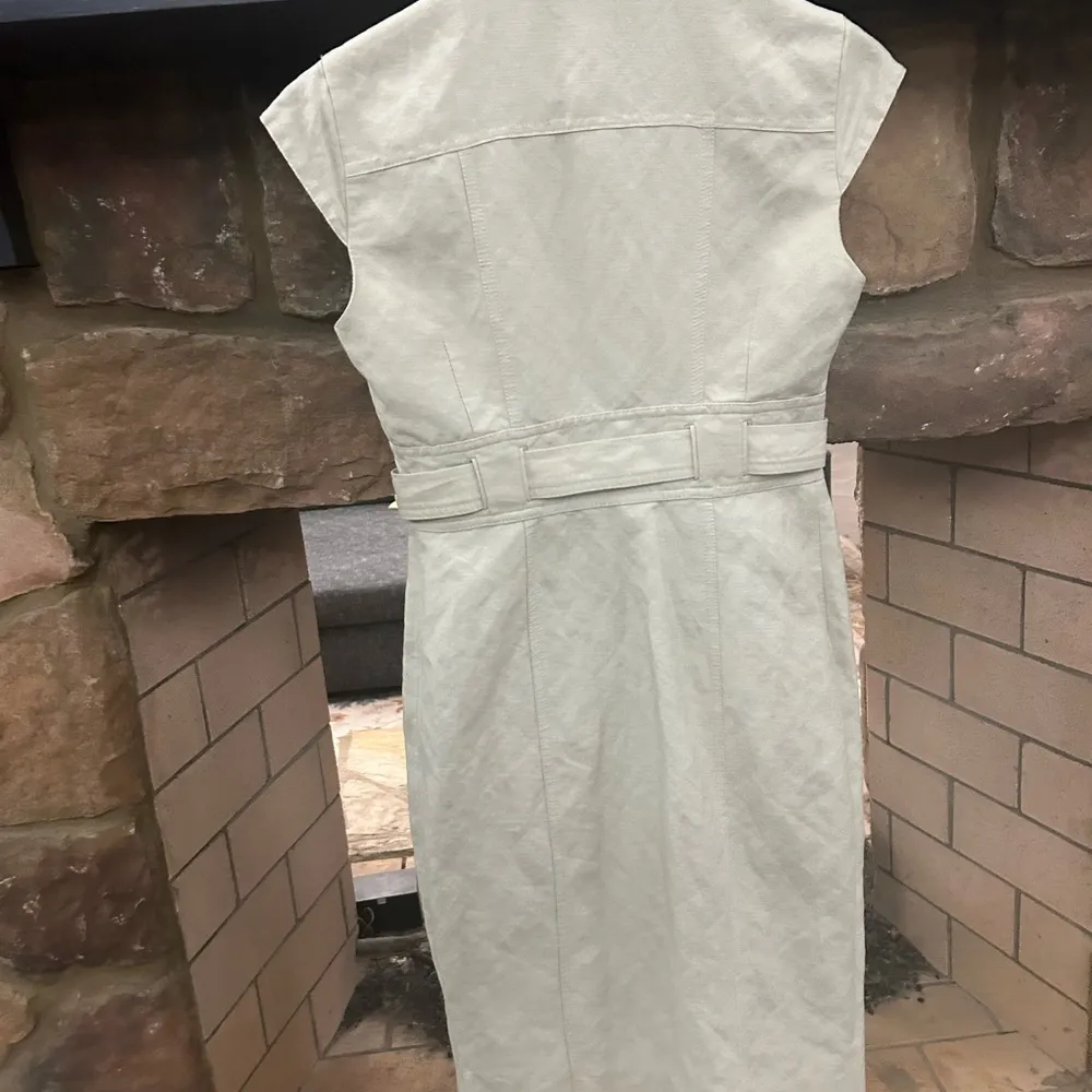 CALVIN KLEIN Women's Beige Button-Down Dress size 2 sexy business pleasure comfy - Image 3