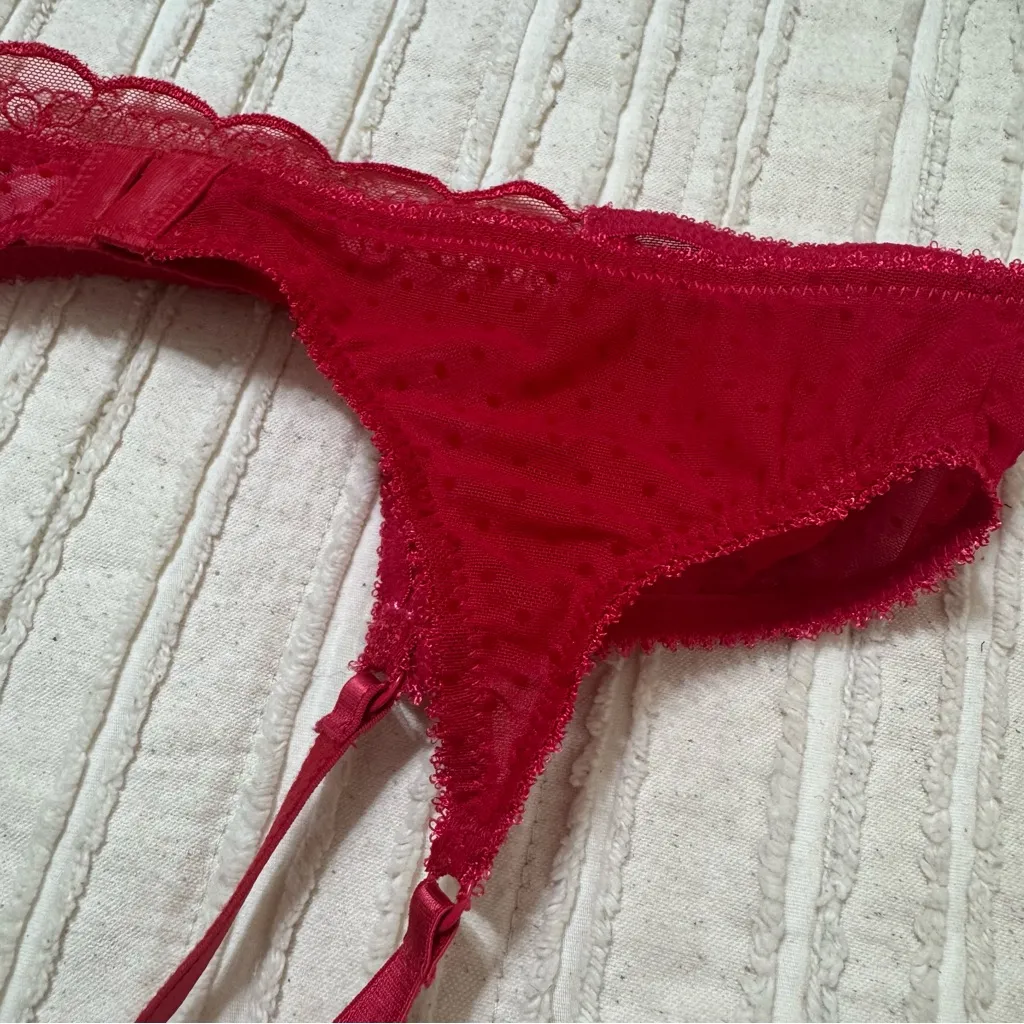 Jezebel Red Lace Garter Panties Size undefined - Image 6