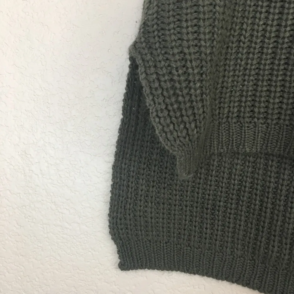 Poof Sleeveless Cowl Neck Olive Green Sweater - Image 5