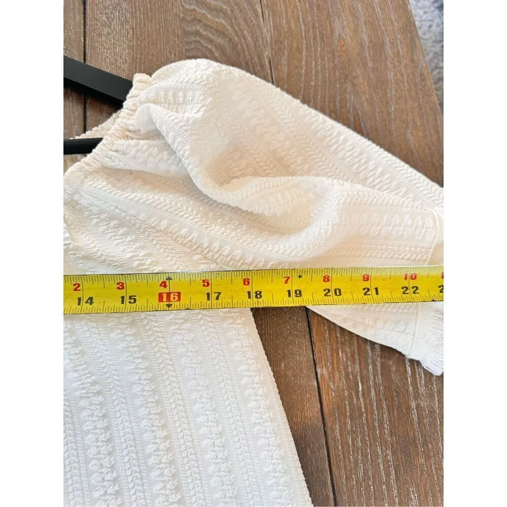 English Factory Boatneck Fringe Accents Dress in Off White Size Small - Image 9