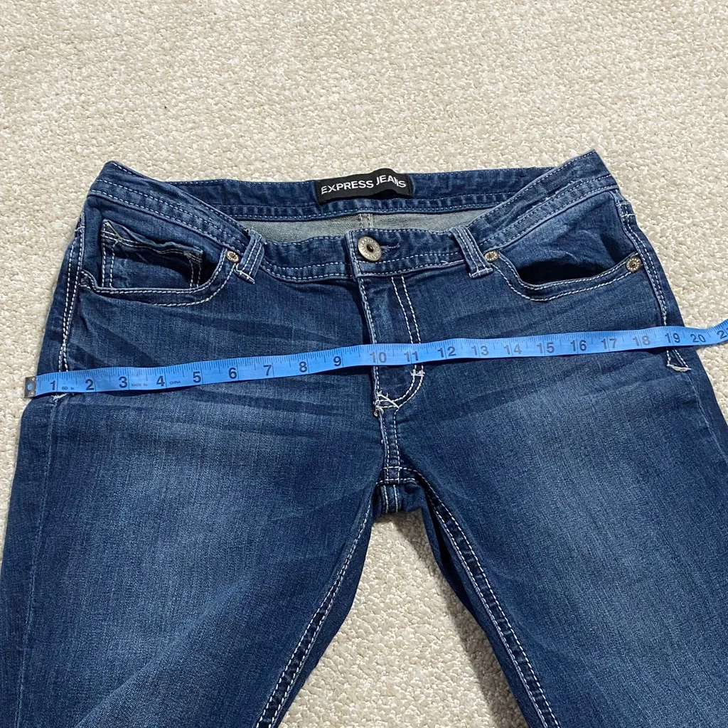 Express Women's Dark Blue Boot Cut Jeans - Image 15