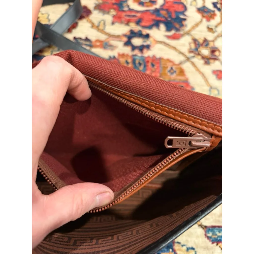 Yves Saint Laurent YSL Canvas Crossbody Bag Logo Stripe Vintage France - Image 12